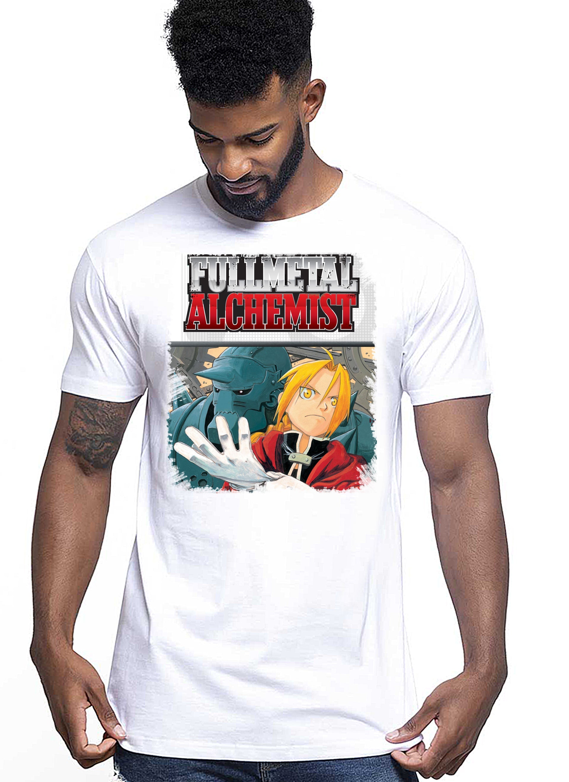 Fullmetal Alchemist Manga Anime Fumetti 6014-3 T-shirt Urban Men Uomo 100% Cotone Pettinato JK-2