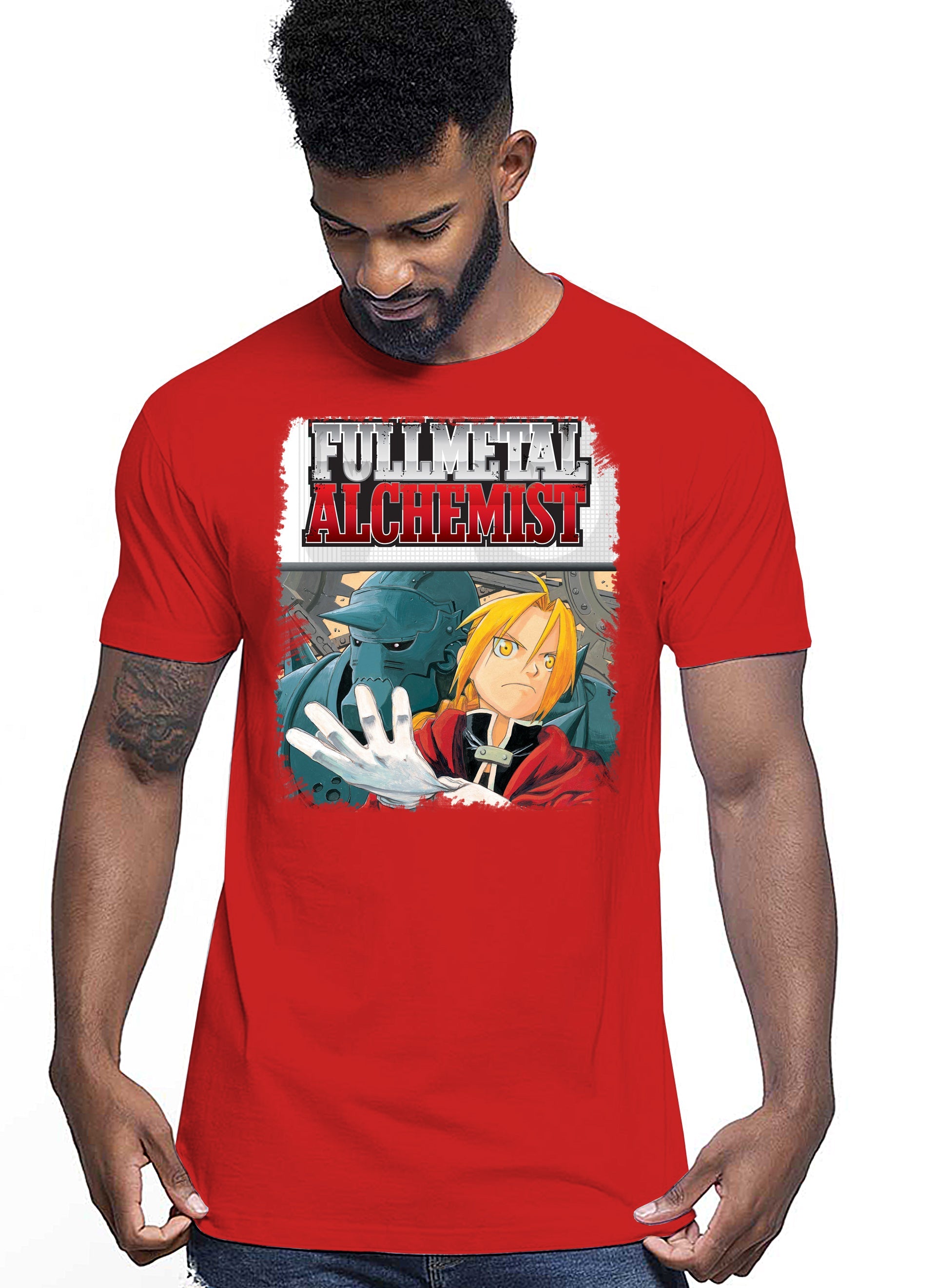 Fullmetal Alchemist Manga Anime Fumetti 6014-3 T-shirt Urban Men Uomo 100% Cotone Pettinato JK-0