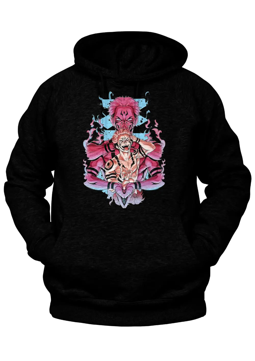 Felpa con Cappuccio Retro Jujutsu Kaisen Ryomen Sukuna Anime-1