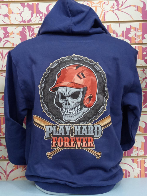 9052 SKULL BASEBALL BLU AVIO - Felpa UNISEX College - AWDis-0