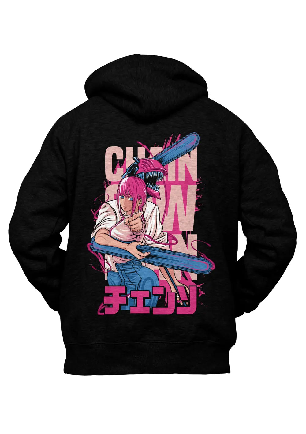 Felpa con Cappuccio Retro Chainsaw Man Anime-0